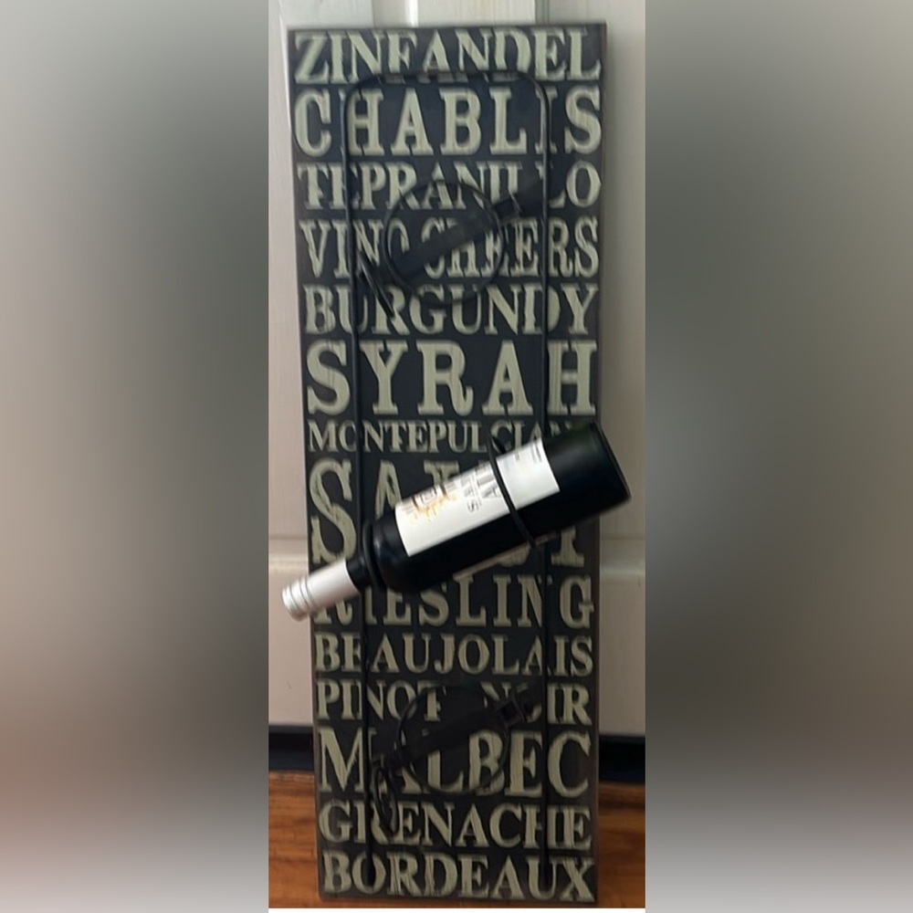Wall 3 wine bottles vintage wall logo green rare wood rack